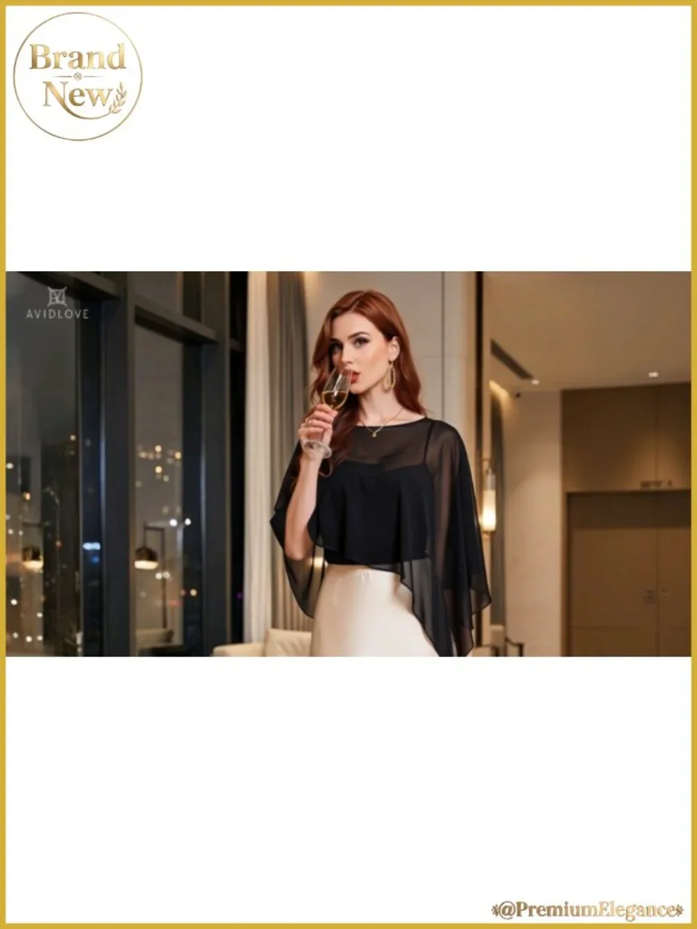 Chiffon Capelet Batwing Sleeve Sheer Wrap Wedding Shawl Cover Up One Size